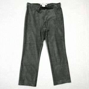 Gretchen Scott Pants Womens Large Ultra Suede Gripeless Pull On Straight Green